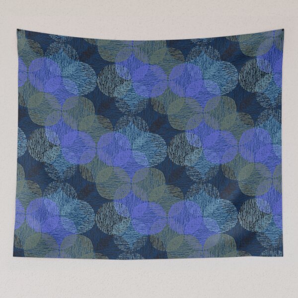 Item preview, Blue indigo circles designed and sold by Gaia Marfurt.