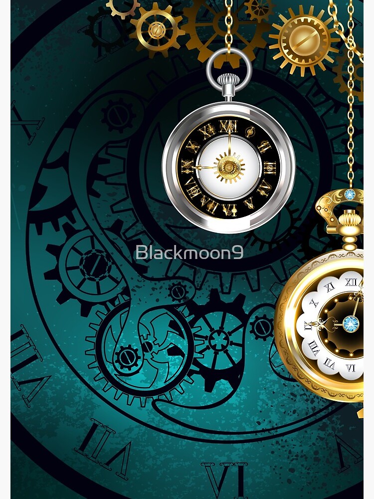 Unusual Clock with Gears ( Steampunk ) Wall Clock by blackmoon9