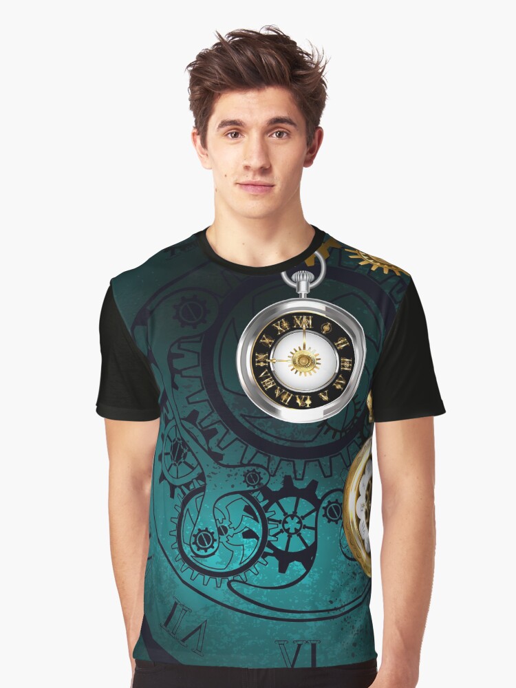 Steampunk Clock Gears T-Shirt - Clock Mechanism T-Shirt Steampunk Clock Gears T-Shirt - Clock Mechanism T-Shirt