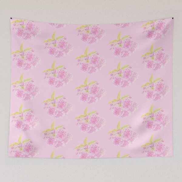 Item preview, Spring Prunus pink double tree blossom designed and sold by Sarah Trett.