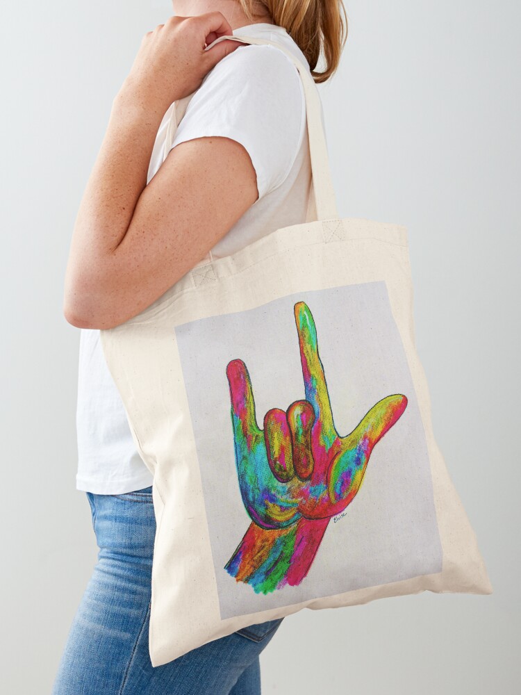 I Love You Left Hands Free Canvas Tote Bag