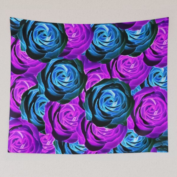 Item preview, blooming rose texture pattern abstract background in purple and blue designed and sold by Mrvell.