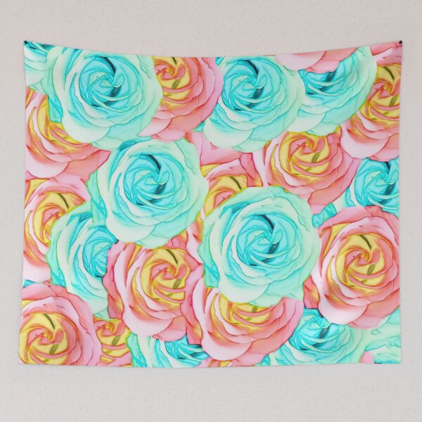 Item preview, blooming rose texture pattern abstract background in red and blue designed and sold by Mrvell.