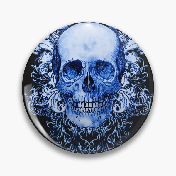Item preview, Blue Skull on black designed and sold by ShayneoftheDead.