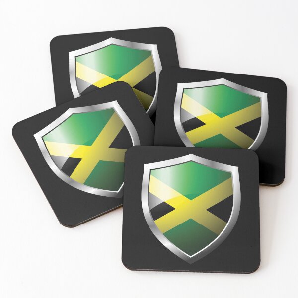 Aperçu de l'œuvre Pays du bouclier du drapeau de la Jamaïque créée et vendue par HelloFromAja.