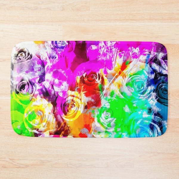 Item preview, closeup rose texture pattern abstract background in pink blue yellow green red designed and sold by Mrvell.