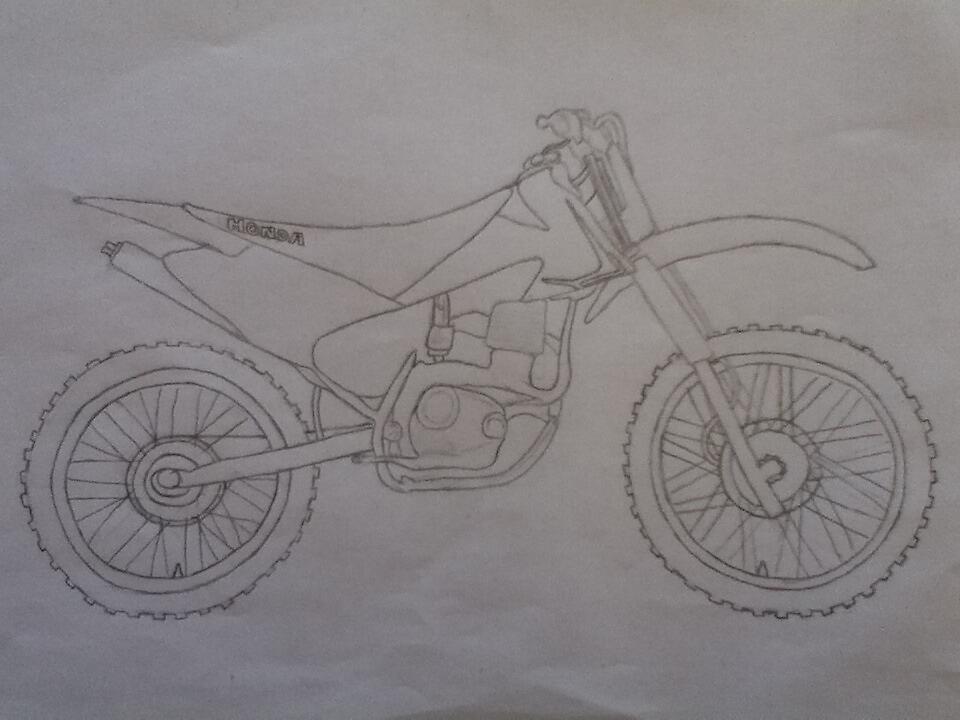 "Honda Motorbike Drawing" by teentography Redbubble
