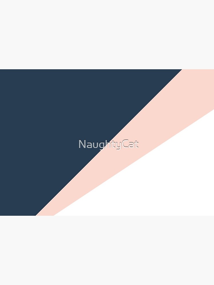Elegant blush pink & navy blue geometric triangles by NaughtyCat