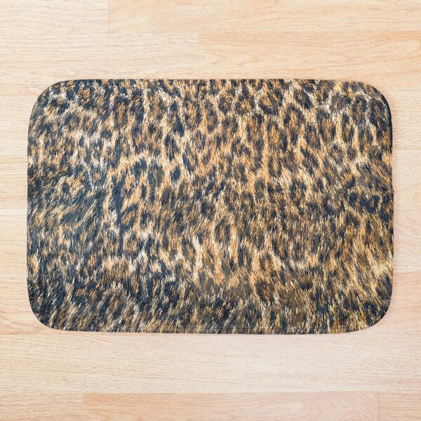 Leopard Cheetah Fur Wildlife Print Pattern Bath Mat