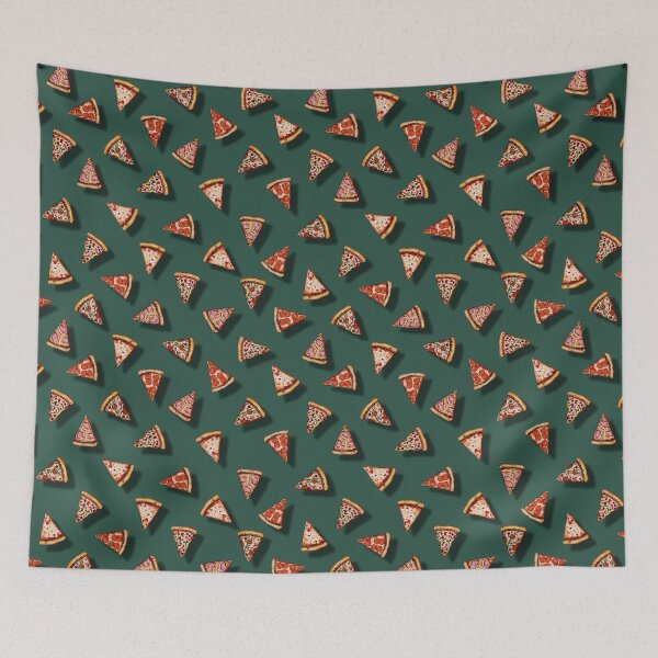 Item preview, Pizza Party Pattern - Floating Pizza Slices on Teal designed and sold by somecallmebeth.