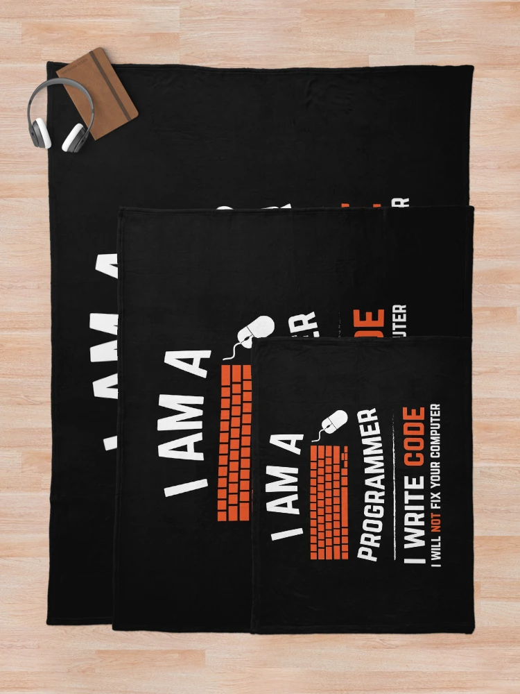 Thumbnail 5 of 6, Throw Blanket, Computer Coder Programmer Funny  designed and sold by 4Craig.