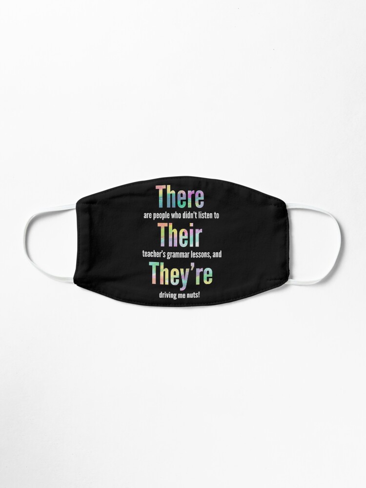 Alternate view of Grammar Police There Their They're Gift Mask