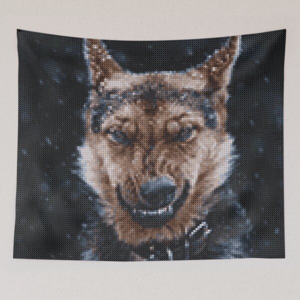 Aperçu de l'œuvre Pixelated Wolf Snarl créée et vendue par Hvll1116.