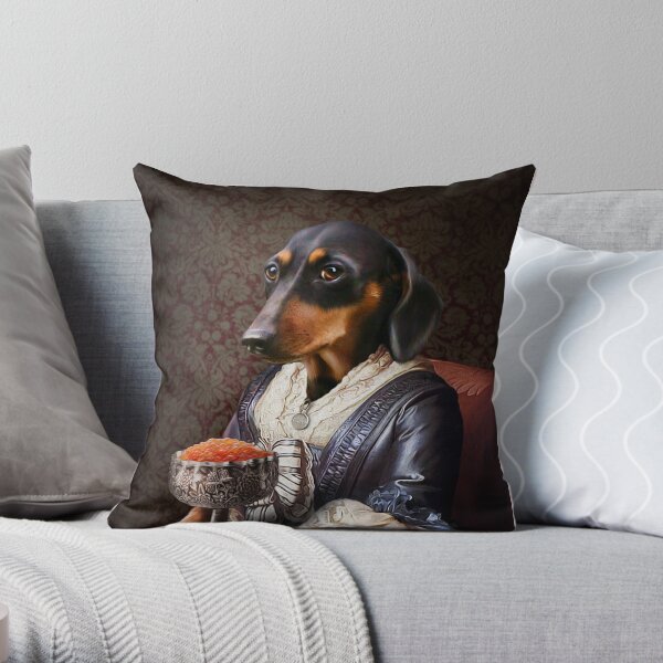 Daschund Portrait - Frankie Throw Pillow