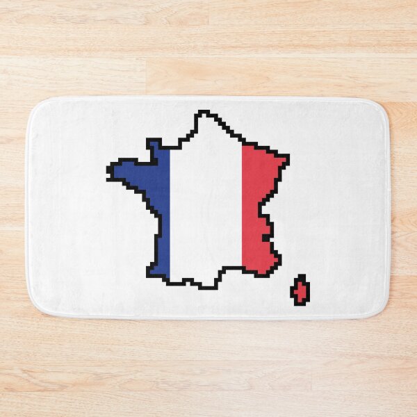 Item preview, 8-Bits France Map Flag Pixel Art designed and sold by GraphicBazaar.