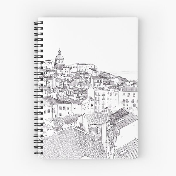 Item preview, Lisbon Cityscape - Pencil illustration designed and sold by JustineLecouffe.