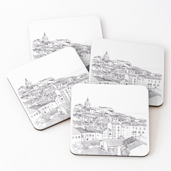 Item preview, Lisbon Cityscape - Pencil illustration designed and sold by JustineLecouffe.