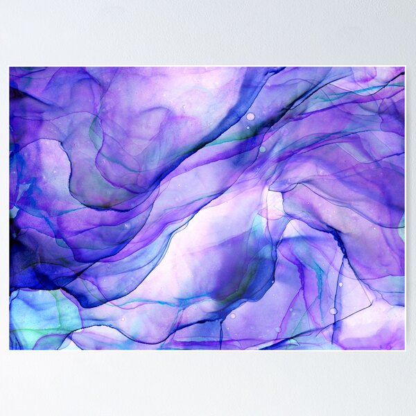 Item preview, Violet Ink Flow Abstract Ink Painting designed and sold by Olga Shvartsur.