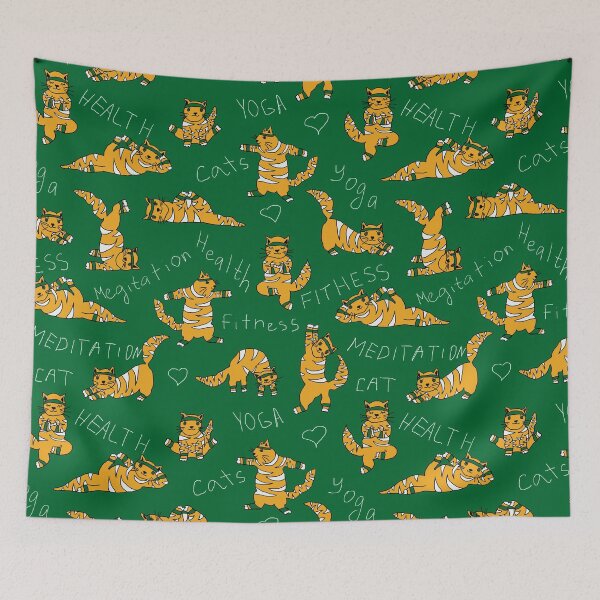 Item preview, yoga cats designed and sold by AvotArt.