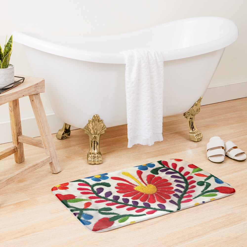 Mexican Flowers Bath Mat