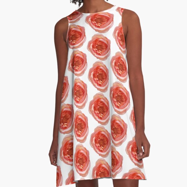 Rose Living Coral A-Linien Kleid