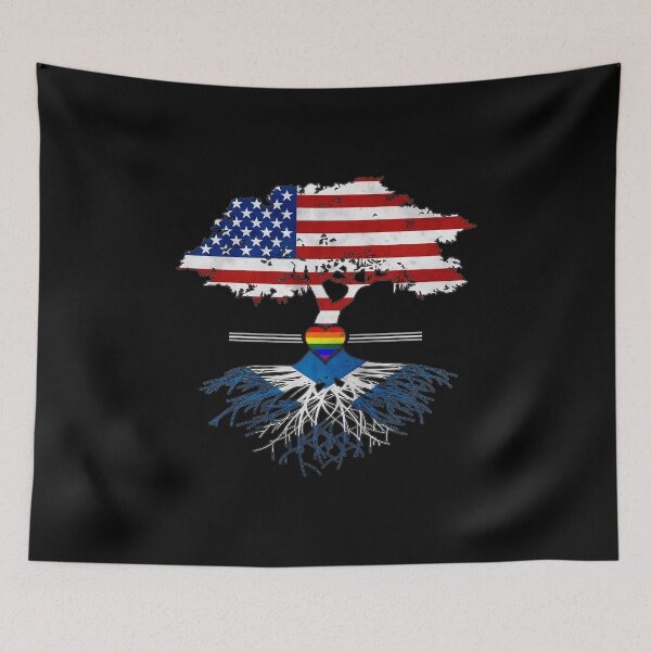 Item preview, American Grown Scottish Roots Gay Heart LGBT Pride designed and sold by Patrick Hiller.