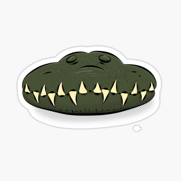 Crocodile jaws cartoon illustration Sticker