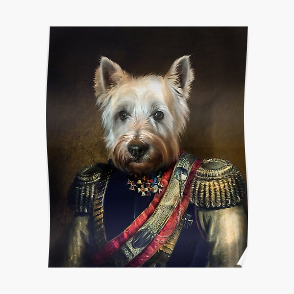 West Highland Dog Portrait - Meatball Poster
