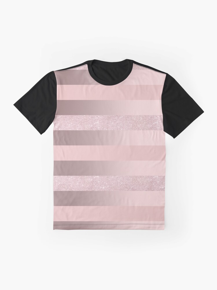 "Stripe in pink, rose gold & glitter" T-shirt for Sale by NaughtyCat