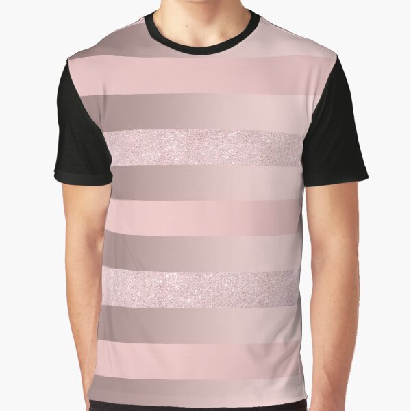 "Stripe in pink, rose gold & glitter" T-shirt for Sale by NaughtyCat