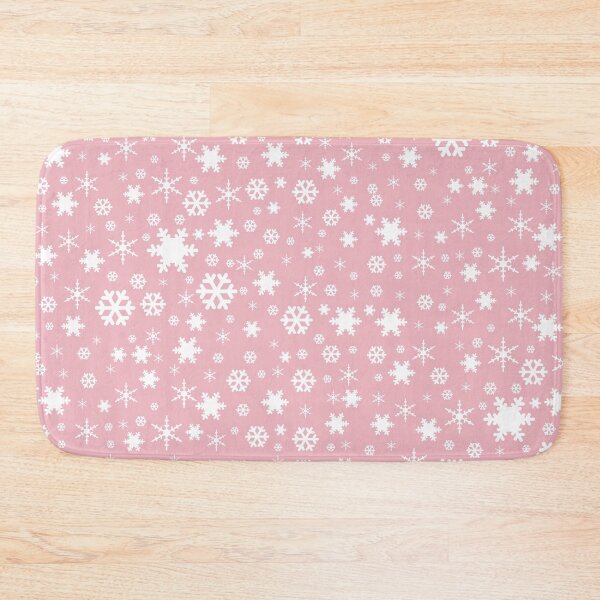Item preview, Cute plush pink & white snowflake pattern  designed and sold by NaughtyCat.