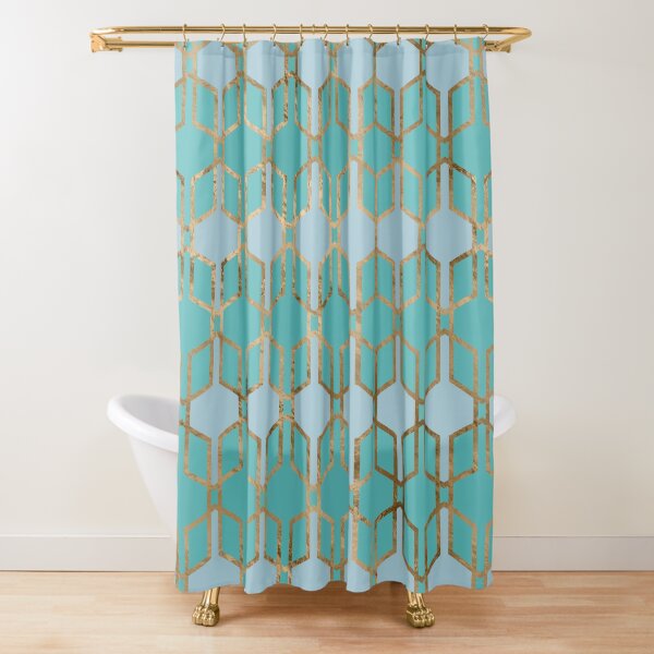 Item preview, Geometric Teal and Gold pattern N3 designed and sold by Nartissima.