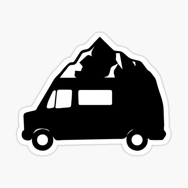 Logo Furgoneta con montaña Pegatina