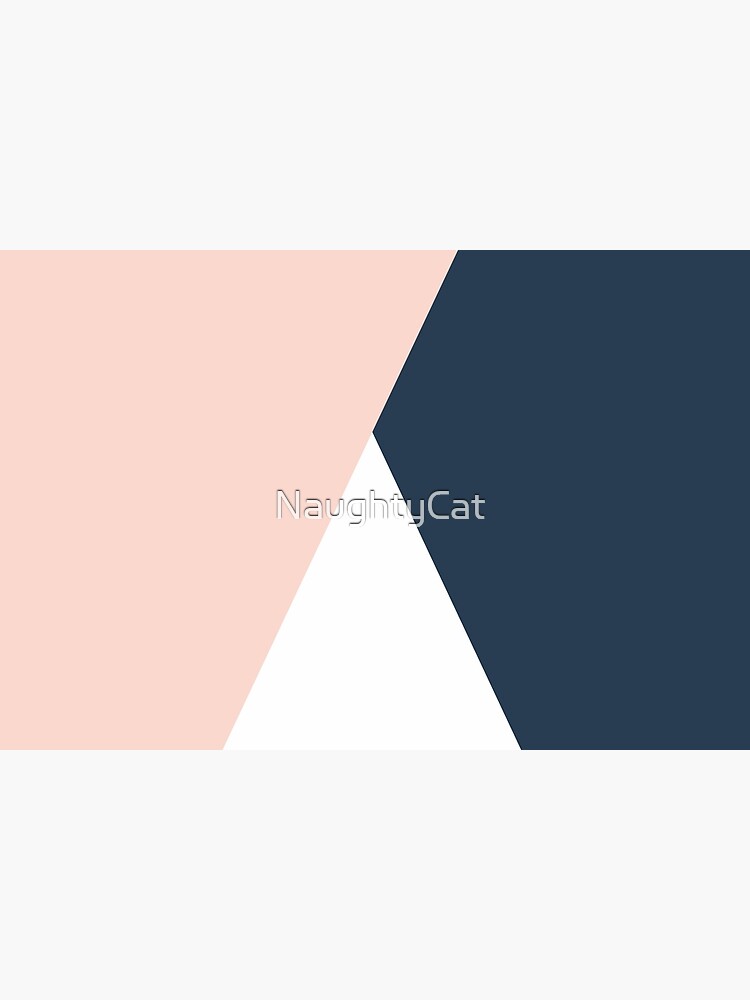 Modern geometric blush pink & navy blue by NaughtyCat