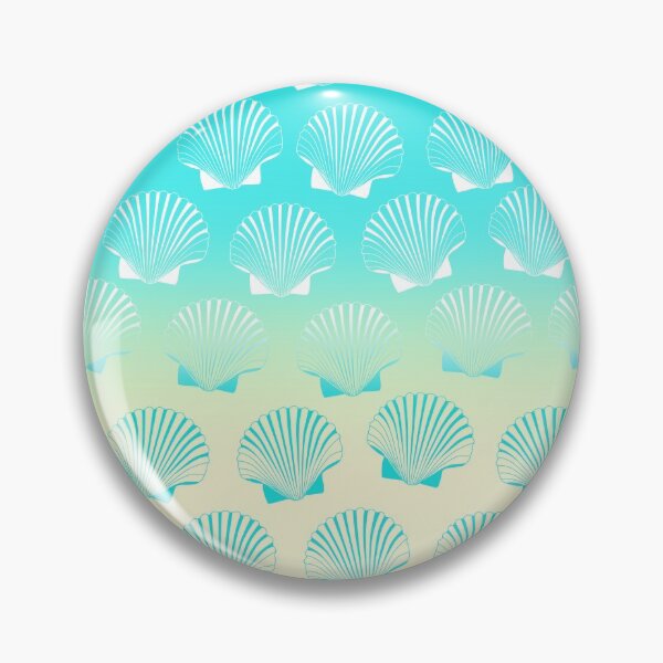 Item preview, Gradient aqua blue and yellow seashell pattern designed and sold by NaughtyCat.