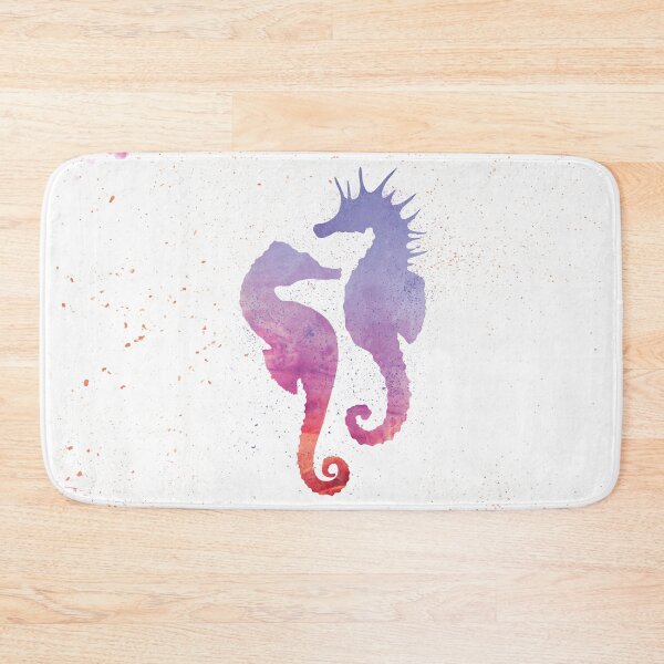 Item preview, Seahorses in love in lilac blue orange pink hues designed and sold by artsome-design.