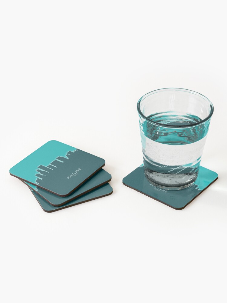 Thumbnail 2 of 5, Coasters (Set of 4), Portland Oregon Skyline designed and sold by ArtPrints.