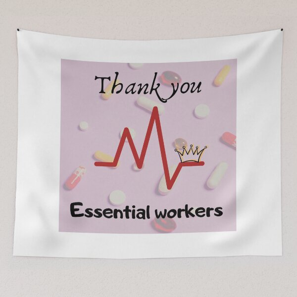 Item preview, Medicine nurse design. "Thank you essential workers" sign. Gratitude for medicine workers designed and sold by Miledi.