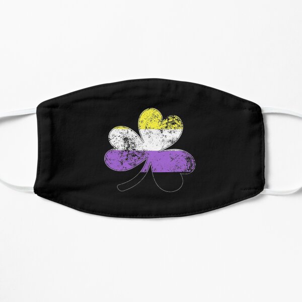 Nonbinary Shamrock Pride Flag Mask