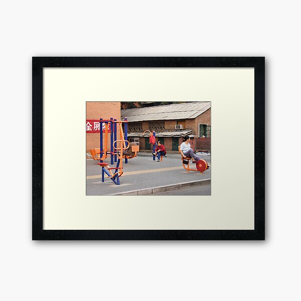 Beijing 2006 - Workout or hangout Framed Art Print