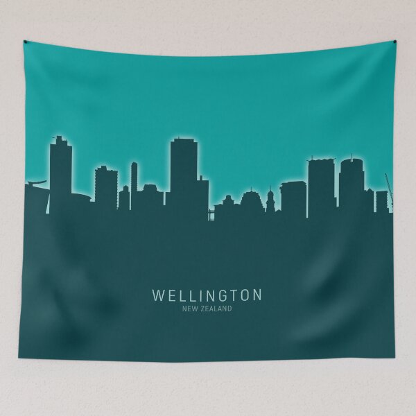 Item preview, Wellington New Zealand Skyline designed and sold by ArtPrints.