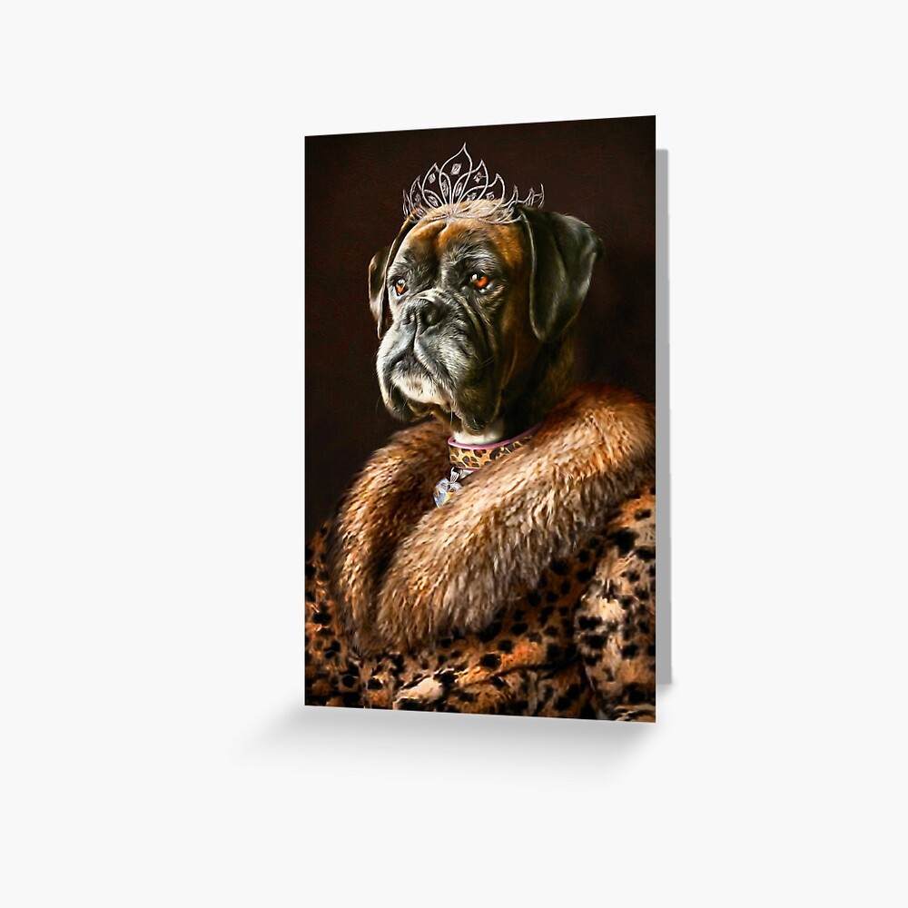 Boxer Dog Portrait - Ruby Greeting Card