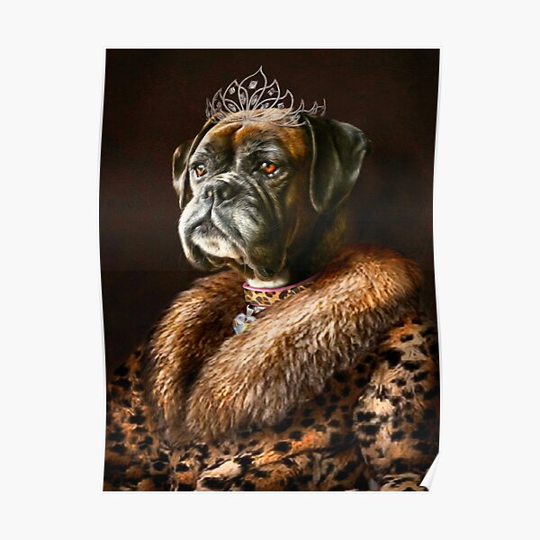 Boxer Dog Portrait - Ruby Poster