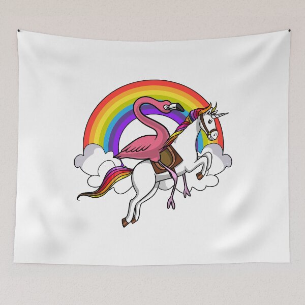 Item preview, Flamingo Bird Riding Unicorn designed and sold by underheaven.
