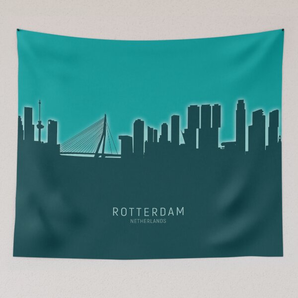 Item preview, Rotterdam The Netherlands Skyline designed and sold by ArtPrints.