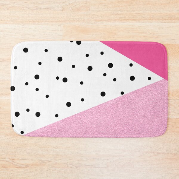 Item preview, Elegant modern geometric pink leather black dots designed and sold by NaughtyCat.