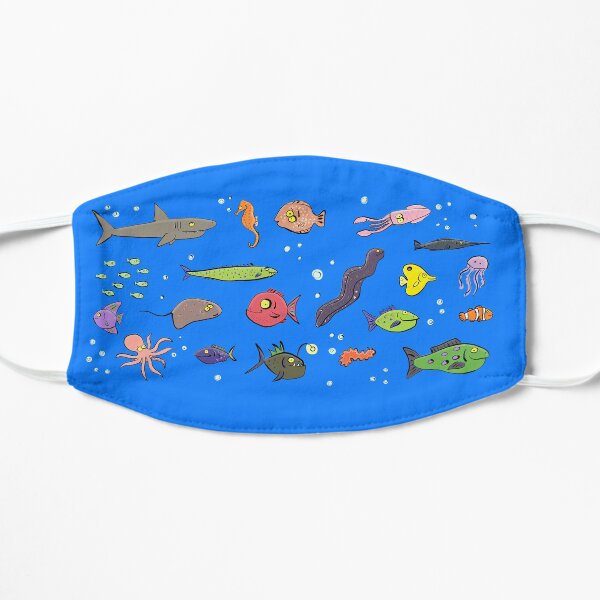 Cute under sea life cartoon Flat Mask