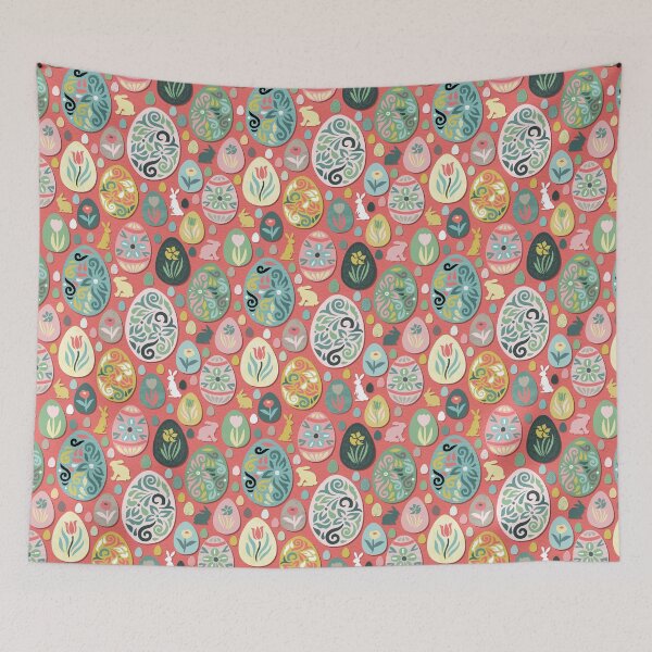Item preview, colorful paper easter eggs and bunnies designed and sold by colorofmagic.