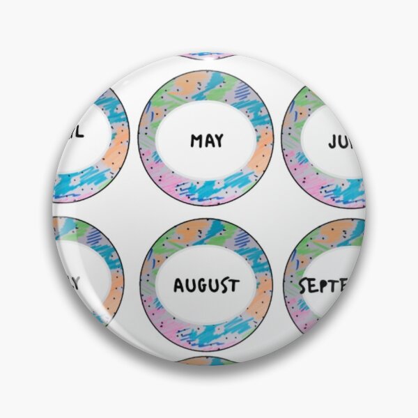 Item preview, All Months in circles for bullet journals, diaries, planners, schedules designed and sold by Miledi.