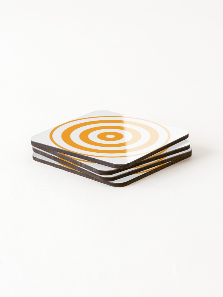 Thumbnail 4 of 5, Coasters (Set of 4), Geometric Pattern: Rondel: White Orange designed and sold by redwolfoz.